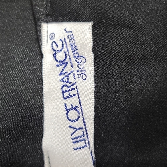 VTG Lily of France Sleepwear Nightgown Black Lacy Collar Trim XL EUC READ - Picture 5 of 5